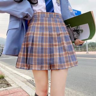 พร้อมส่งจากไทย กระโปรงเกาหลี มีชับใน กระโปรงลายสก๊อต กระโปรงนักศึกษากระโปร เด็ก 4-12 ขวบ
