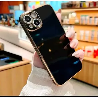 เคส TPU ขอบทอง สำหรับ iPhone 6 7 8 11 Pro max 12 12Pro max 13 13Promax 14Pro max 15Pro max สีสวย เรียบหรู ดูดี