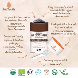 ผงคาเคาดิบออร์แกนิค มีผลแลป ผ่านอย. มีใบรับรองออร์แกนิค Organic Raw Cacao Powder (USDA, EU Certified)