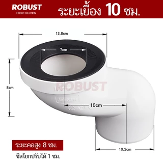ข้อต่อเยื้องศูนย์ท่อชักโครก PVC รุ่น B (สวมพอดีท่อ 4 นิ้ว) แก้ปัญหาชักโครกไม่ตรงตำแหน่ง ส่งทุกวัน