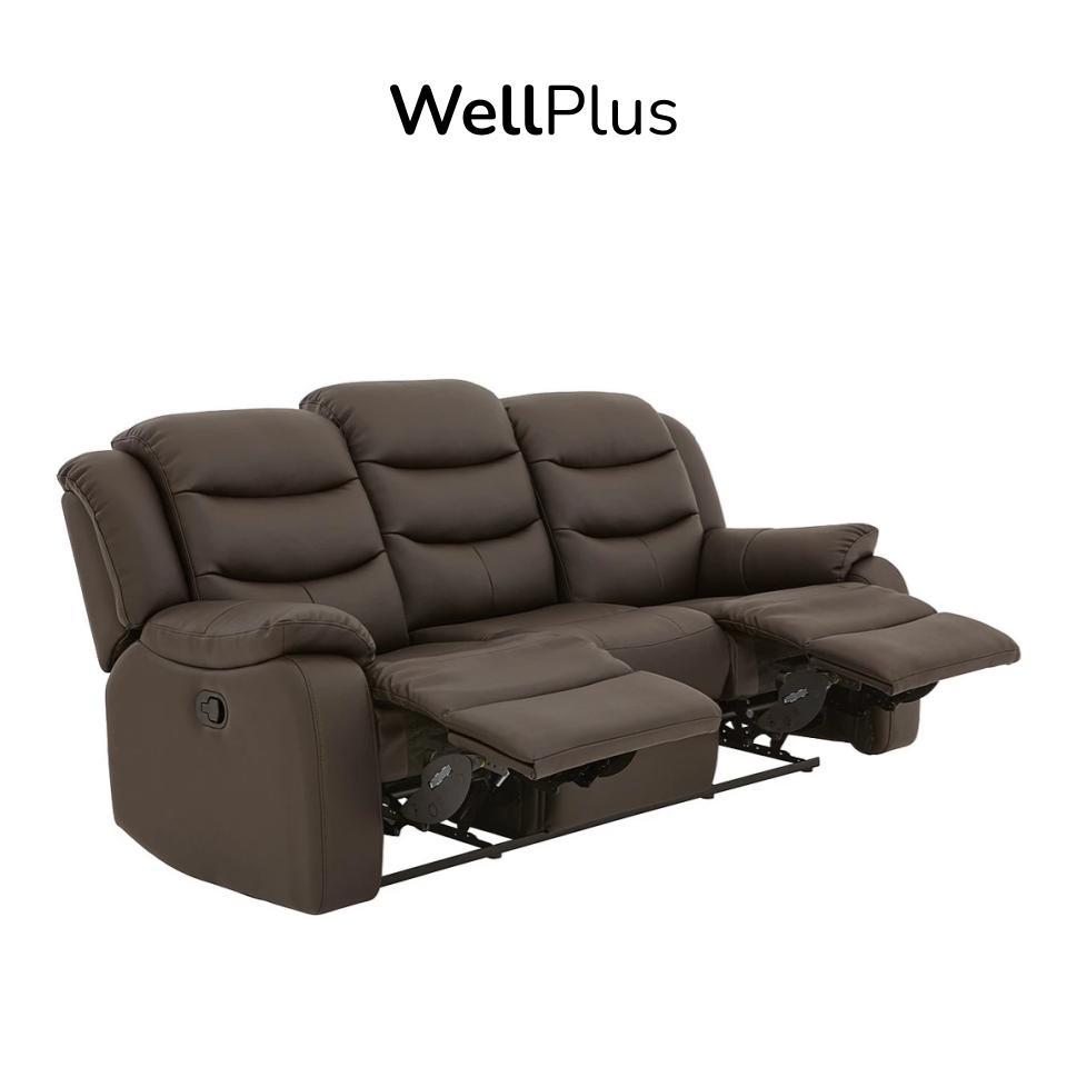 Wellplus โซฟาปรับนอน หุ้มหนัง PVC 3 ที่นั่ง แข็งแรง ทนทาน รองรับน้ำหนักได้ดี กันน้ำกันฝุ่น ทำความสะอาดง่าย