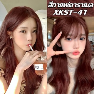 ไม่ต้องฟอกสีผม！！สีกาแฟคาราเมล STYLEFIT ยาย้อมผม 200ml ไม่ทำล…