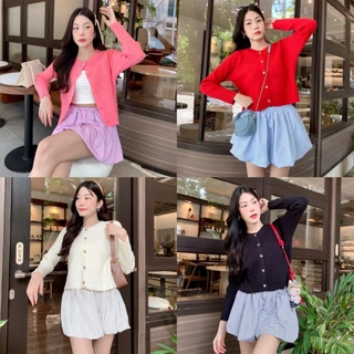 BY IRA(23202)🎉พร้อมส่ง🎉Ballon Skirt กระโปรงบอลลูน ทรงสวยมาก มีเชือกผูกเอวและซับในกางเกงขาสั้น(เฉพาะลายทางไม่มี)