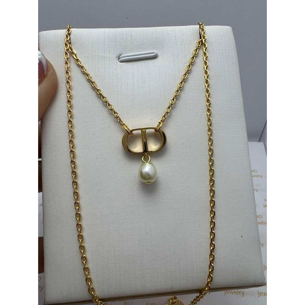 สร้อยคอ  ห้อยมุก ออริ  ใส่ได้ 2 แบบ  .ไม่แพ้ พร้อมส่ง (ล็อตใหม่)