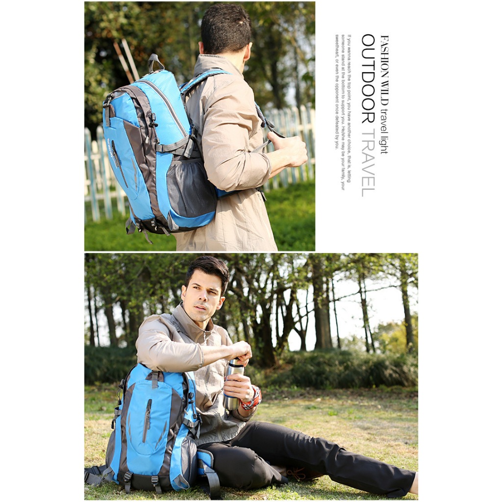 MOMO 40L กระเป๋าปีนเขากลางแจ้ง ยอดนิยม  กันน้ำ  คุณภาพสูง เป้แฟชั่นความจุขนาดใหญ่  unisex