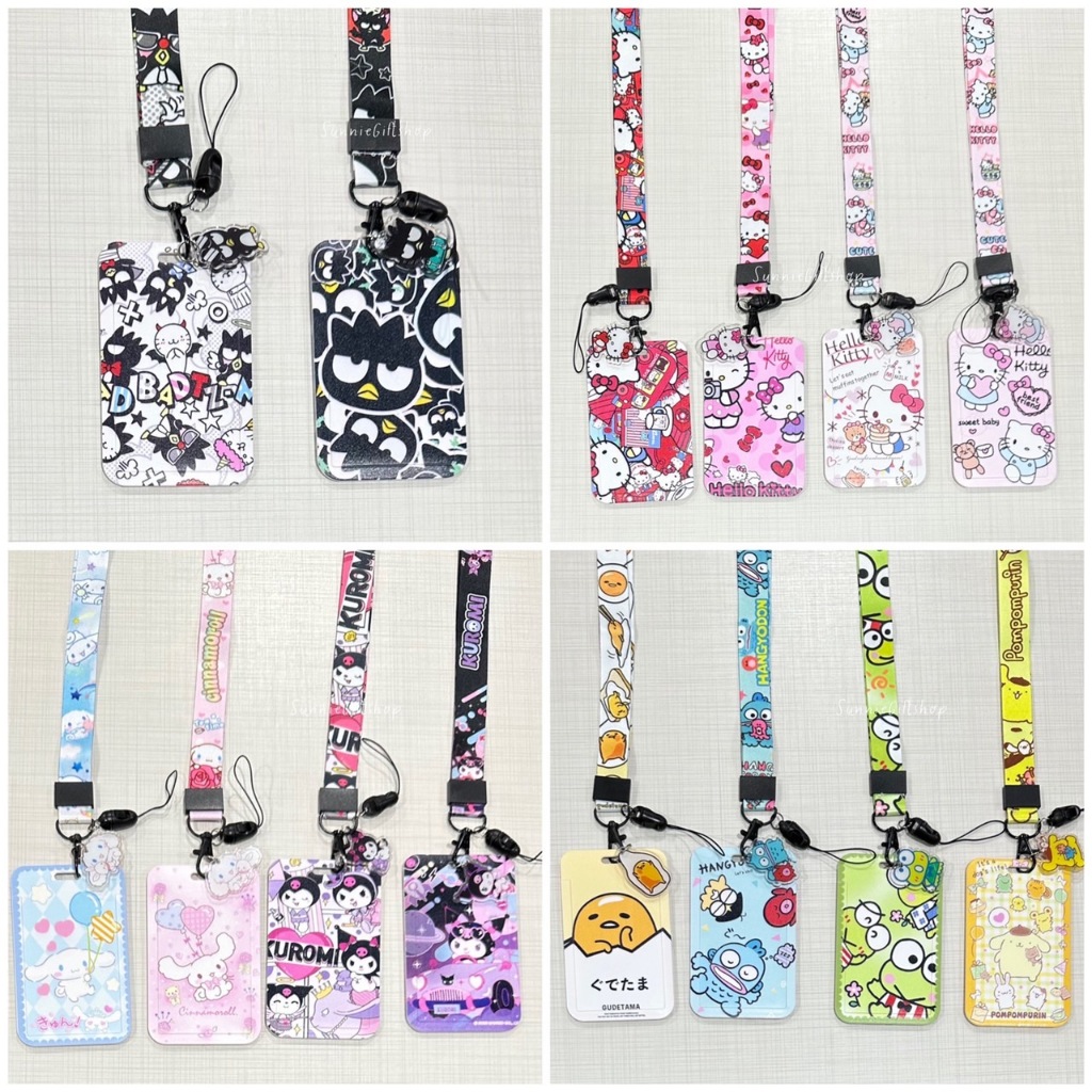 พร้อมส่ง ที่ใส่บัตรลายการ์ตูน พร้อม สายคล้องคอลายการ์ตูน ลาย Sanrio