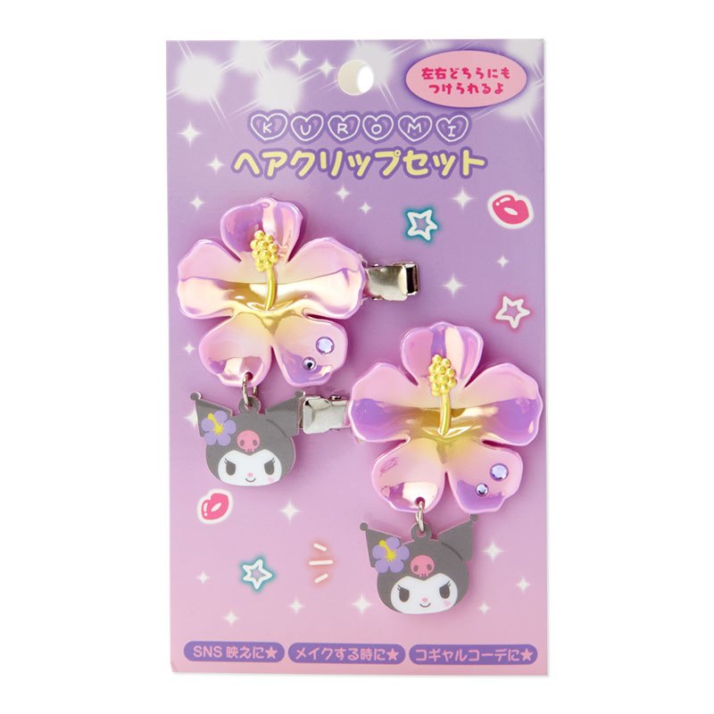 กิ๊บ Sanrio ดอกไม้ชบา Kuromi Hair Clip Sanrio Japan แท้จากญี่ปุ่น (Rare หายาก)