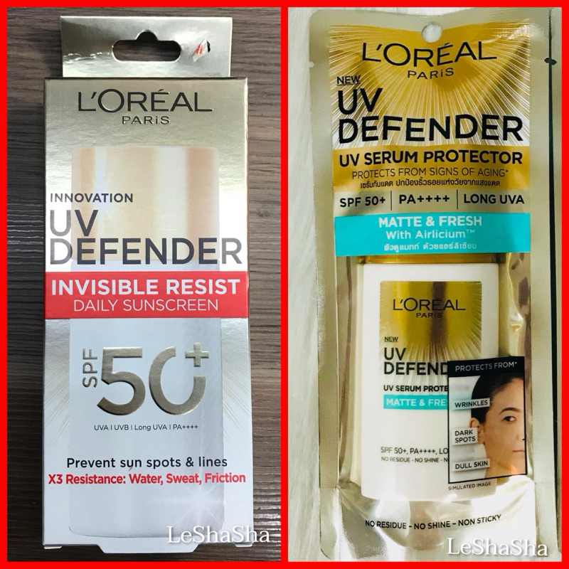 ลด30%ในวีดีโอ ของแท้ 100% ใหม่ๆ Loreal UV Defender Invisible fluid Matte ครีมกันแดดลอรีอัล ยูวี ดีเฟนเดอร์ SPF 50+++