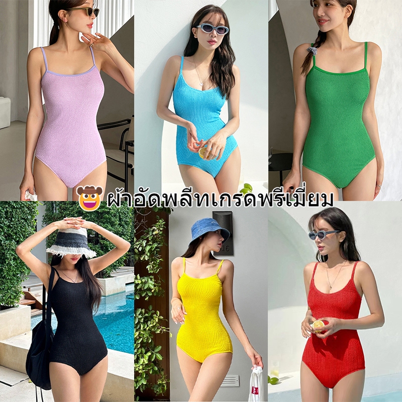 Victoria's Sunshineชุดว่ายน้ําวันพีช ชุดว่ายน้ำเซ็กซี่ ผ้ายับ สายเดี่ยว เปิดหลัง ชายหาด#99