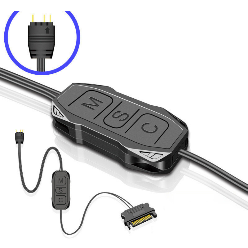 ส่งด่วน+โค้ดลด ตัวปรับไฟ Argb Controller 5V 3pin ไร้สาย fan strip Black White RGB wireless