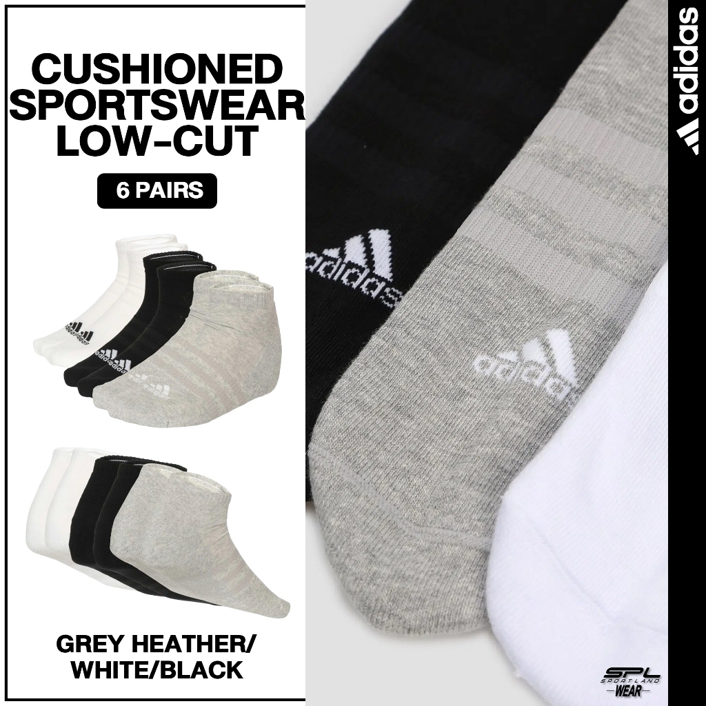 Adidas อาดิดาส ถุงเท้า Sock Cushioned Sportswear Low-Cut Socks 6 Pairs IC1340 (700)
