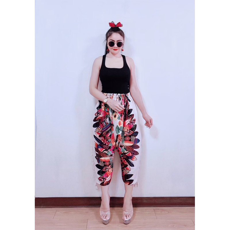 👍🛍️กางเกงฮาเร็ม เอวสม็อค ฟรีไซส์สาวอวบใส่ได้สบายมีสินค้าพร้อมจัดส่ง🛍️👍 - รูปที่ 2