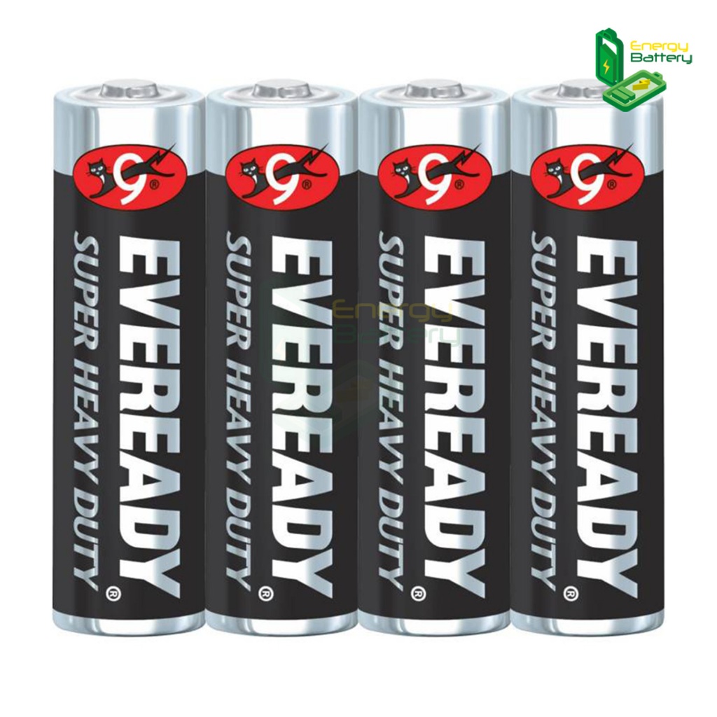 EVEREADY Super Heavy Duty Carbon Zinc ถ่าน  ไซส์ AA 1.5V แพ็ค 4 ก้อน R6 (1215) แท้ศูนย์