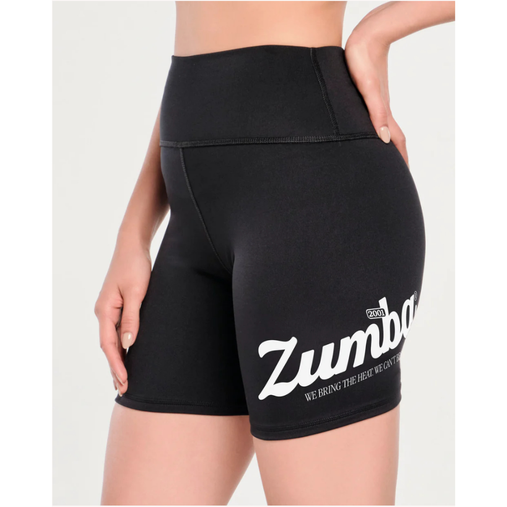 กางเกงออกกำลังกายเต้นซุมบ้า Zumba Prep High Waisted Biker Shorts