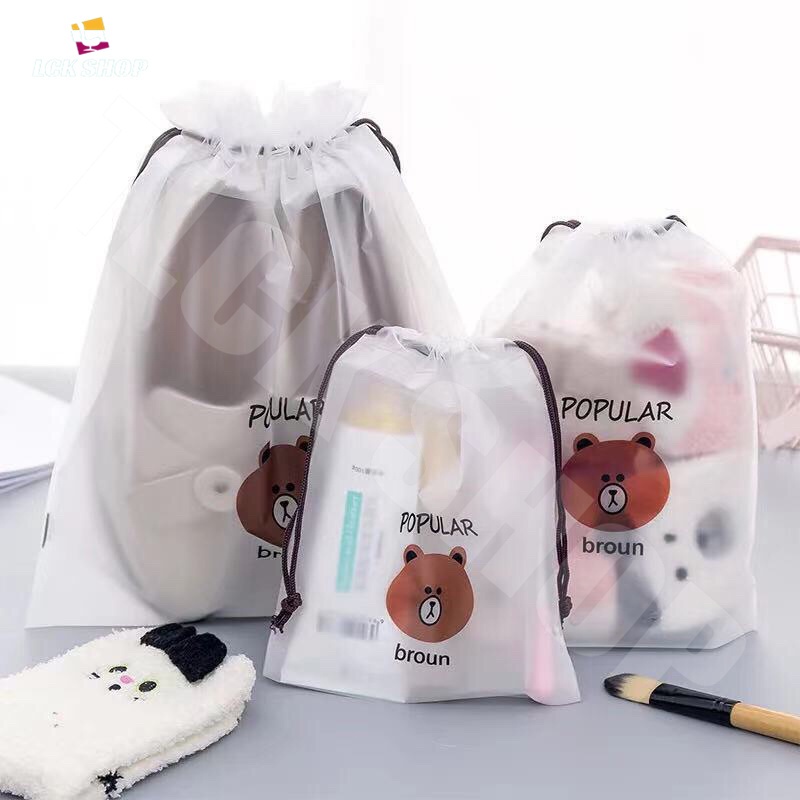 ถุงหมี ถุงใส่ของ ถุงหูรูด กันน้ำ pvc กันน้ำ drawstring ความหลากหลายของข้อกำ