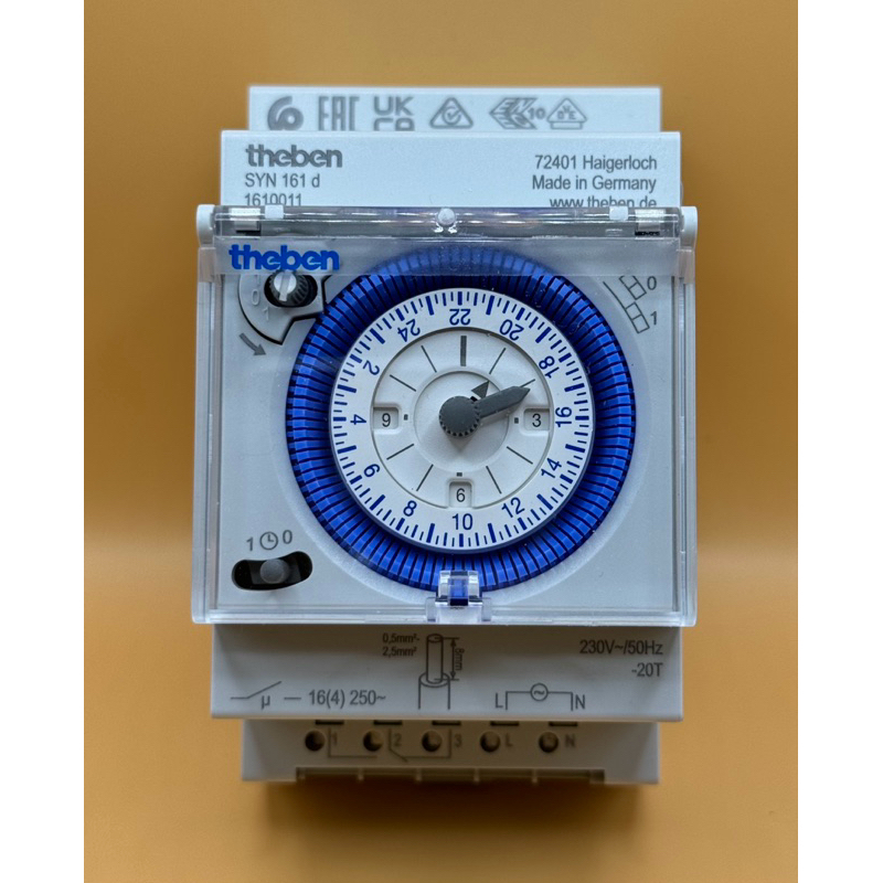 นาฬิกาตั้งเวลา,Timer SYN161D theben Analog Time Switch ไม่มีแบตเตอรี่สำรอง
