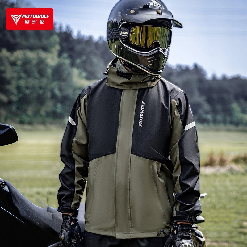 MOTOWOLF MDL 0405 Raincoat เสื้อกันฝนขี่มอเตอร์ไซค์ ชุดกันฝน เสื้อกันฝนพร้อมกางเกงและถุงรองเท้า