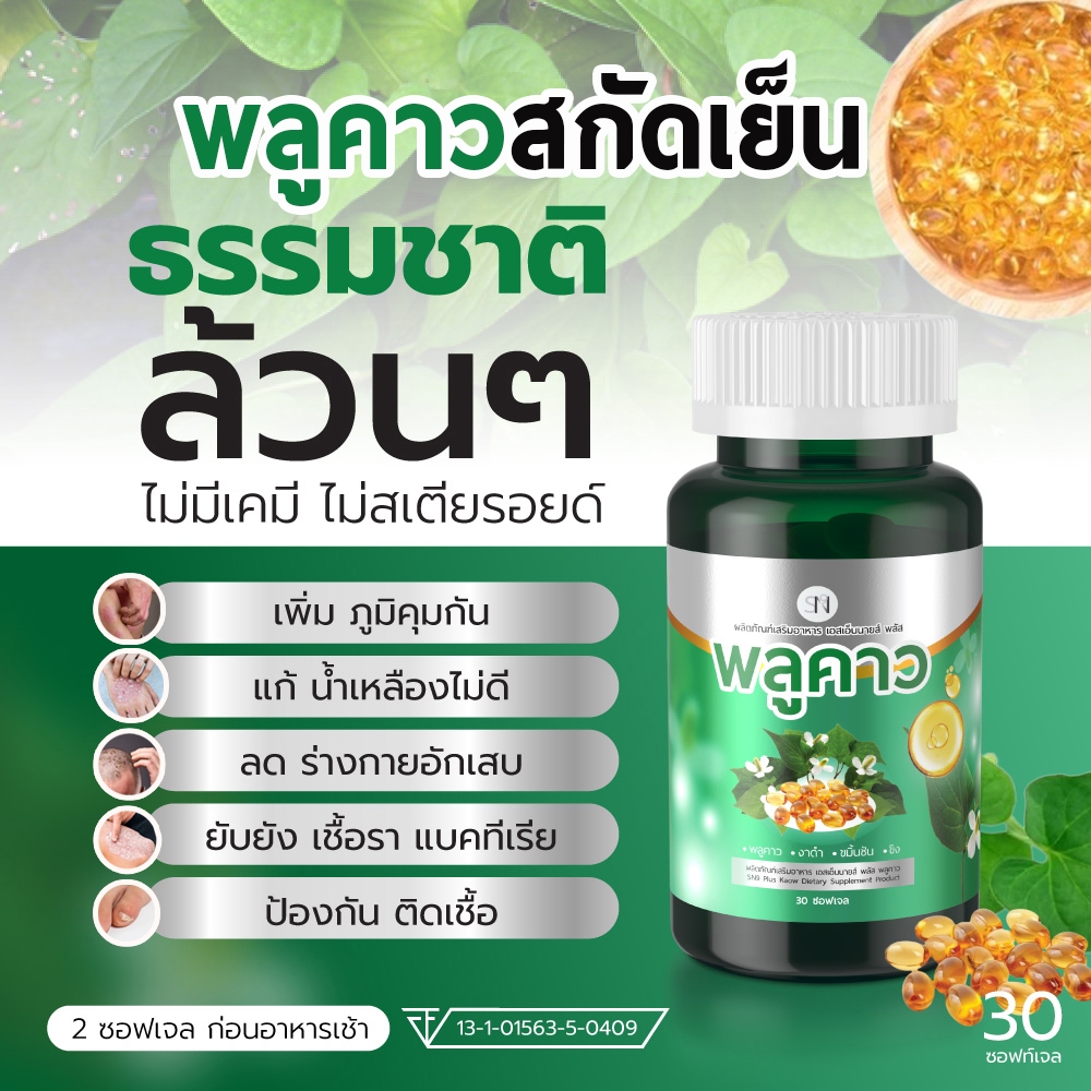 พลูคาว เม็ดซอฟเจล เชื้อ ผื่น ลม[มีโปร1แถม1] สะเก็ด กลาก ผื่น ผิวหนัง เม็ดซอฟเจล พลูคาว สกัดเย็น