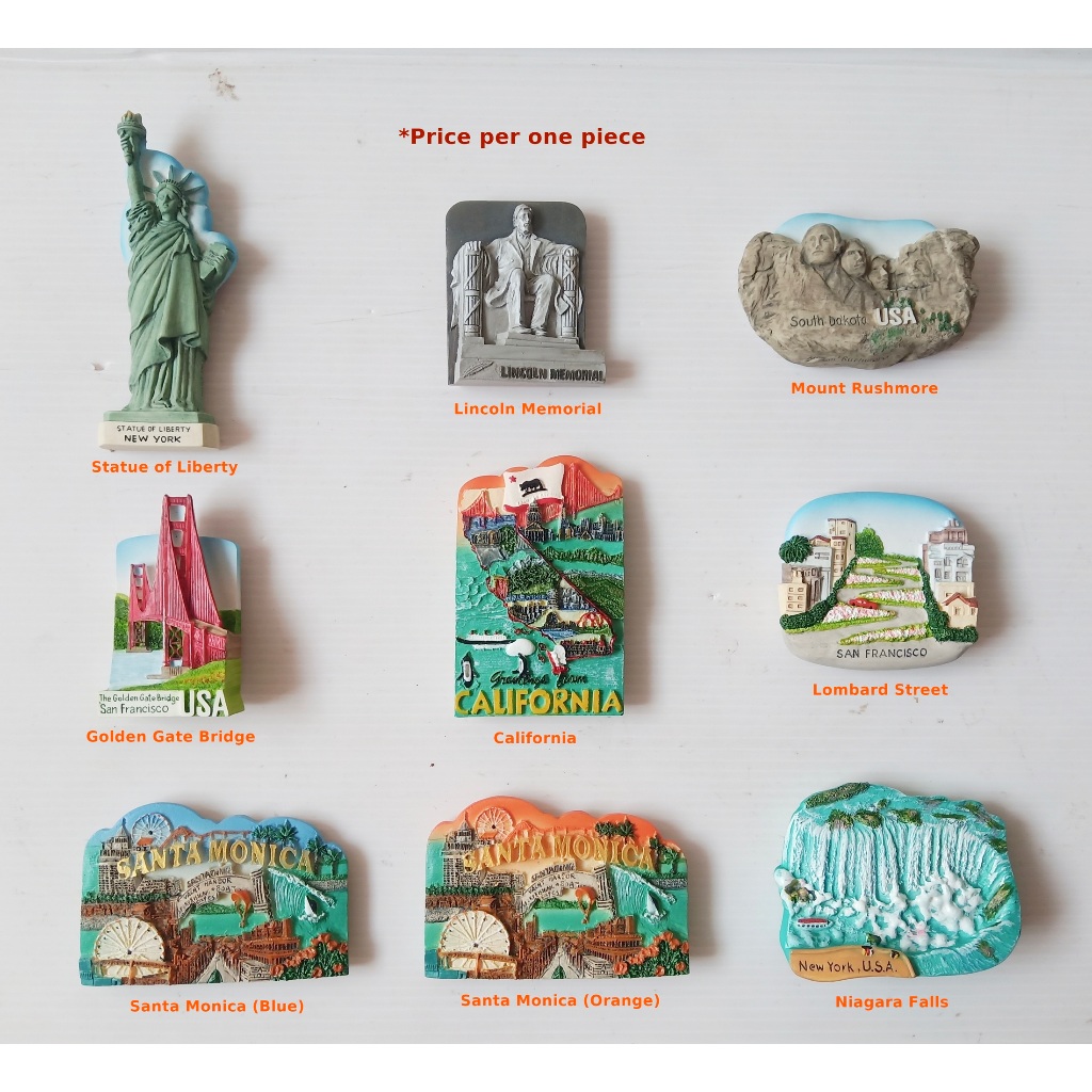 โมเดลภาพสถานที่ท่องเที่ยวสำหรับติดตู้เย็น United States Landmark Souvenir Magnet Collection Gift for Refrigerator