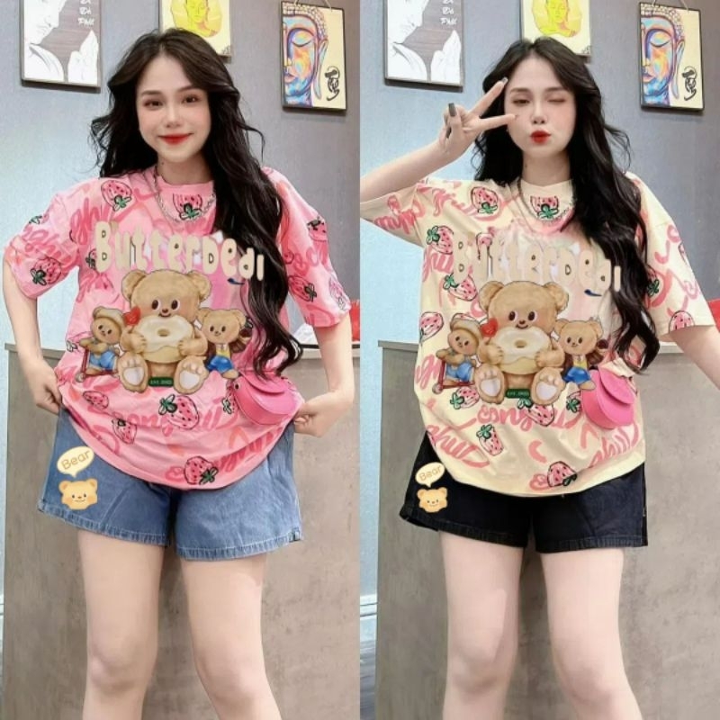 #สินค้าพร้อมส่ง #เสื้อผ้าผู้หญิง ชุดเซตหมีเนย งานเซตน่ารัก ผ้าเนื้อนิ่มใส่สบาย หมีเนยฮิลใจ