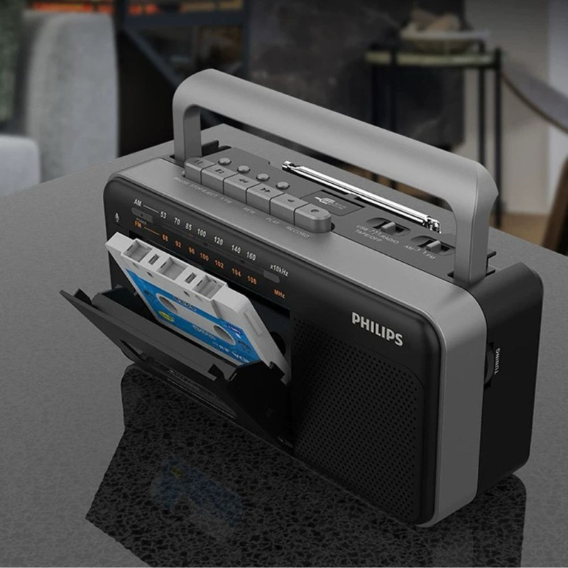 ( พรีออเดอร์ ) PHILIPS เครื่องเล่นเทปคาสเซ็ท, วิทยุ AM-FM, USB / Portable Cassette Player TAR3568 ราคา ถูกที่สุด ดีลบีเคเค แกลเลอรีภาพที่ 2