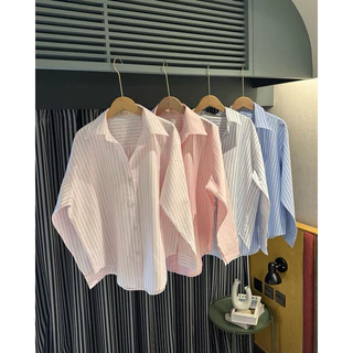 Seeingstudio | Lilia shirt เสื้อเชิ้ตแขนยาวลายริ้ว ทรง Oversized🪡