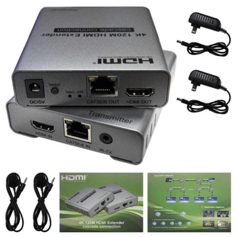 4K HDMI EXTENDER 120m ขยาย HDMI ผ่านสายแลนระยะไกล 120 เมตรi
