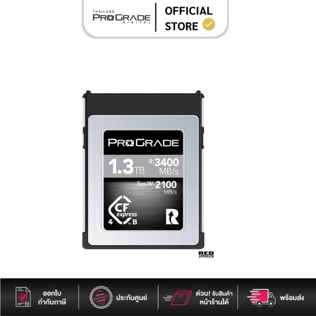 ProGrade Digital CFexpress 4.0 Type-B Cobalt 1.3TB R3400/W2100 Memory Card PGCFX1300GCPBH (ประกันศูน