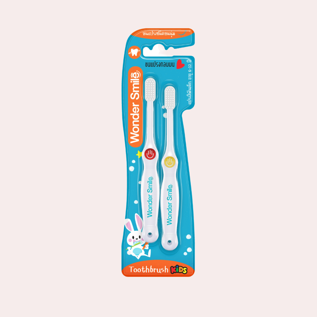 วันเดอร์ สมายด์ Wonder Smile แปรงสีฟันเด็ก สำหรับเด็ก 6-12 ปี 1 ชุด 2 ด้าม