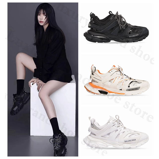 👟Balenciaga, classic, TRACK, black, women's, รองเท้าผ้าใบ, แท้💯