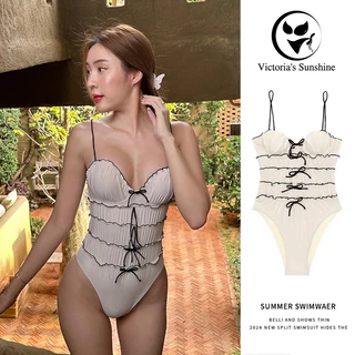 Victoria's Sunshineชุดว่ายน้ําวันพีช ชุดว่ายน้ำเซ็กซี่ มีฟองน้ำ สไตล์แฟชั่น beach ไลฟ์สดลด50%