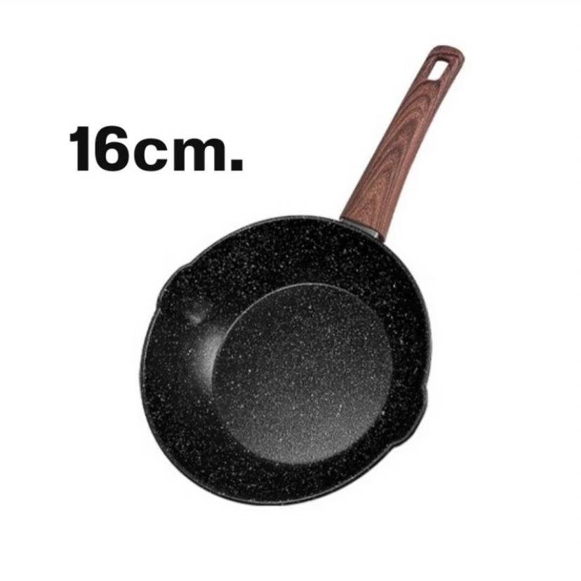 กระทะเหล็กด้ามพลาสติกเคลือบ non-stick ขนาด 16cm