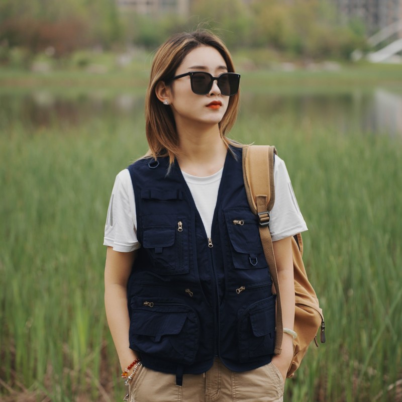 คุณภาพสูงเสื้อกั๊ก เสื้อแจ็คเก็ตคาร์โก้ เสื้อกั๊กหลายกระเป๋าใหม่ล่าสุด