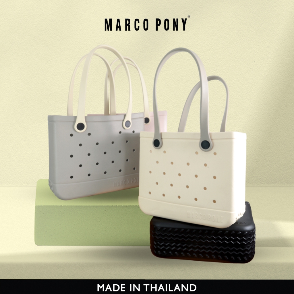 Marco Pony ผู้หญิงกระเป๋าถือ กระเป๋าสะพายความจุขนาดใหญ่ เบาและทนทาน ดีไซน์ระบายอ