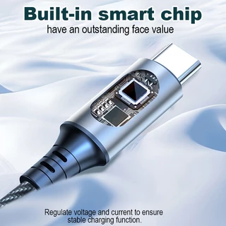 MEEGOO สายชาร์จเร็ว type c 120W 6A จอแสดงผลเรียลไทม์ สายเคเบิลCharging cable ถ่ายโอนข้อมูลได้