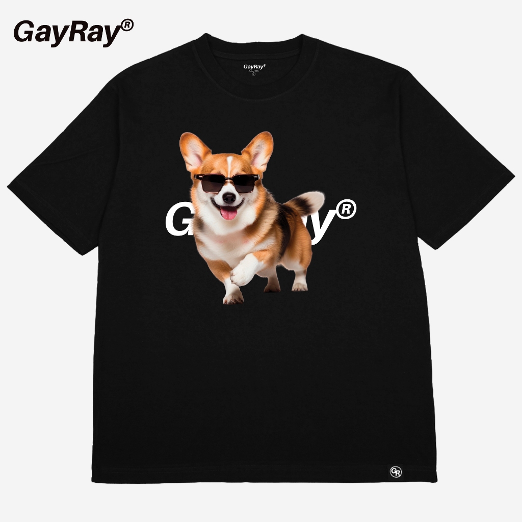 GayRay ⎰CORGI⎱  เสื้อยืดโอเวอร์ไซส์ Cotton 100% นุ่่ม ใส่สบาย