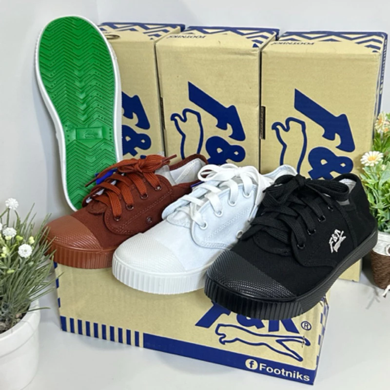 💦พร้อมส่ง💦 แบรนด์ FOOTNIKS ฟุตนิกส์ รองเท้าผ้าใบนักเรียน ไซส์ 31-45 รุ่น T09-F205 รองเท้านักเรียน สีน้ำตาล, สีขาว, สีดำ