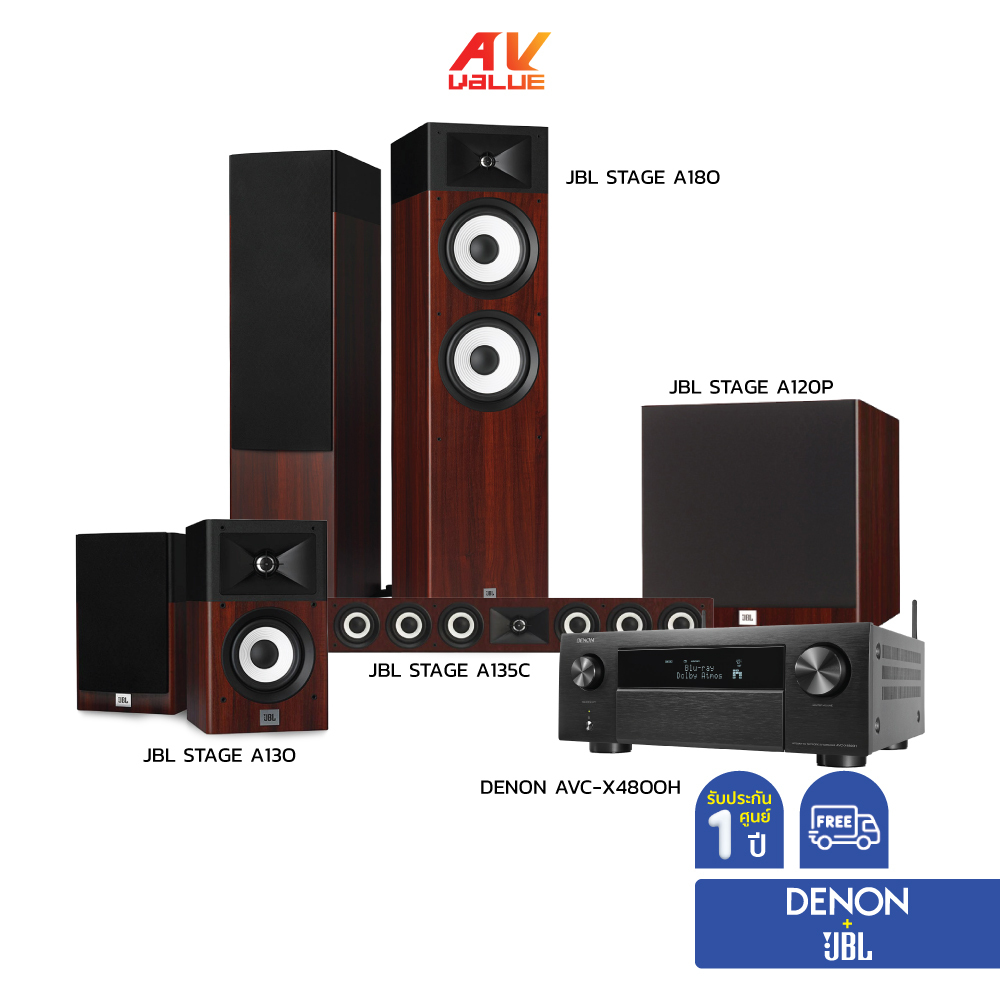 Premium Stage HD 4 (Denon AVC-X4800H & JBL Stage A180+A130+A135C+A120P) ชุดโฮมเธียเตอร์