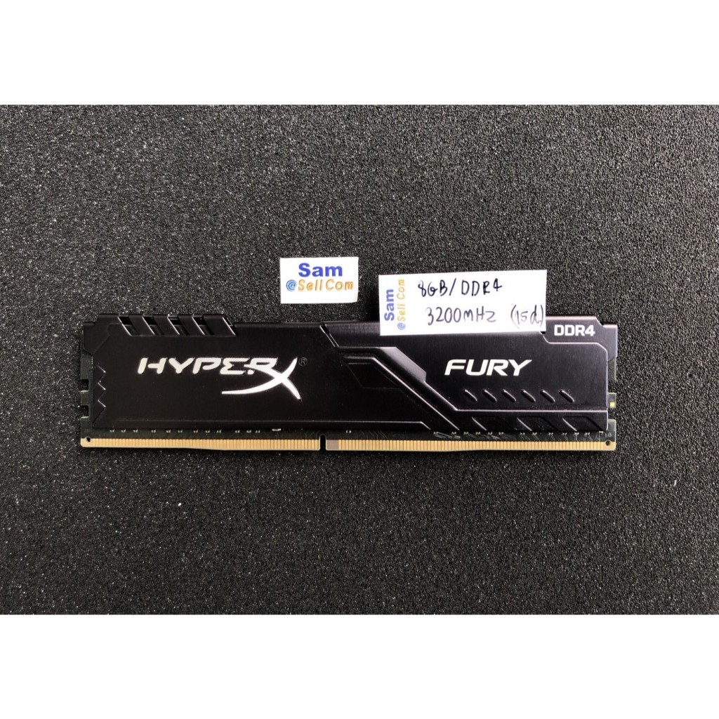 RAM (หน่วยความจำ) 8GB (8GBx1) DDR4 3200MHz KINGSTON HyperX FURY (BLACK) มือสอง