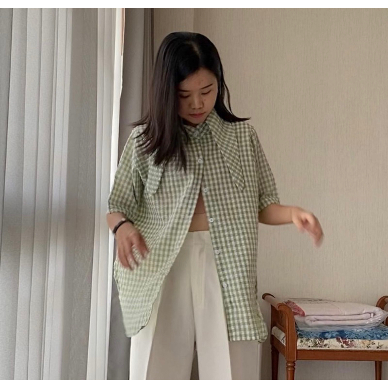 HYDE APPARELS เสื้อเชิ้ตแขนสั้น ดีไซด์ปกแหลม