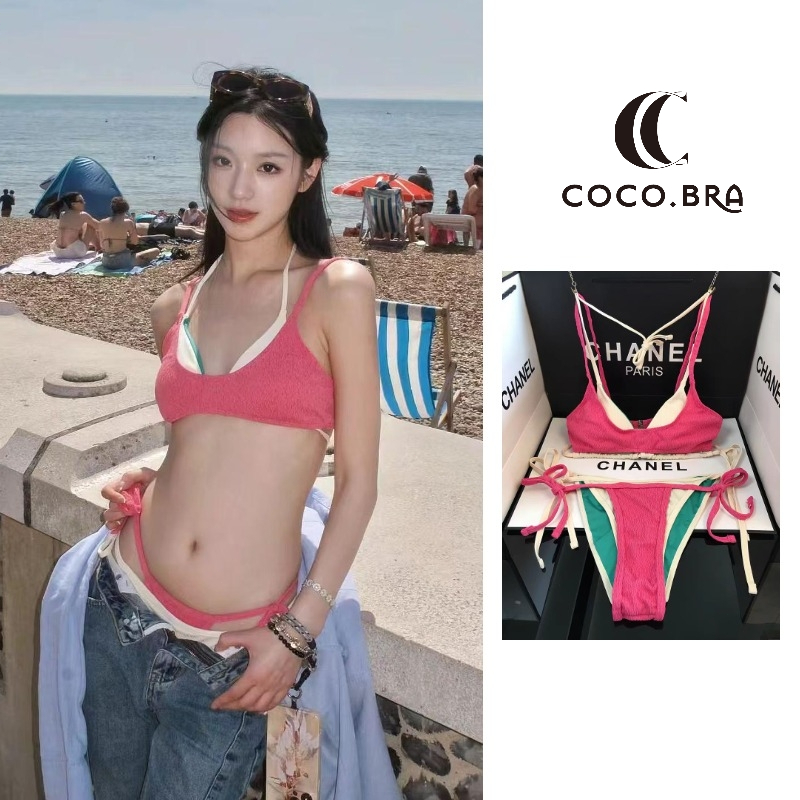 🌸พร้อ​มส่ง🌸ชุดว่ายน้ำ sexy bikini บิกินี่4ชิ้น bikini sexy set ผูกคอ ผ้าว่ายน้ำพรีเมียม