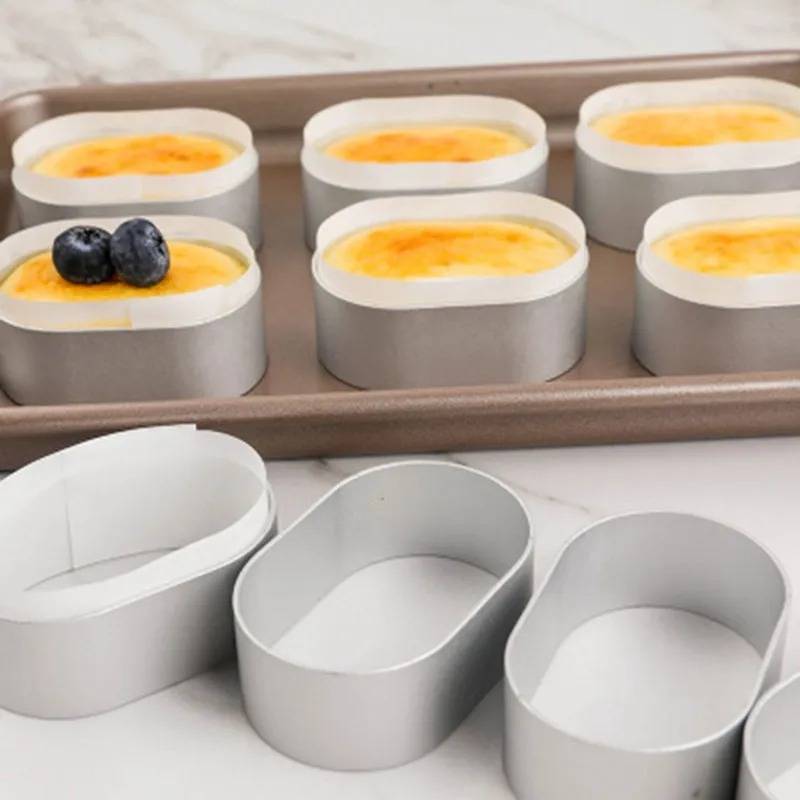 พิมพ์อลูมิเนียม พิมพ์ขนมรูปวงรี สำหรับฮานจุกุ ชีสเค้ก Hanjuku Cheesecake แพ็ค10 ชิ้น+กระดาษไข 100 ใบ