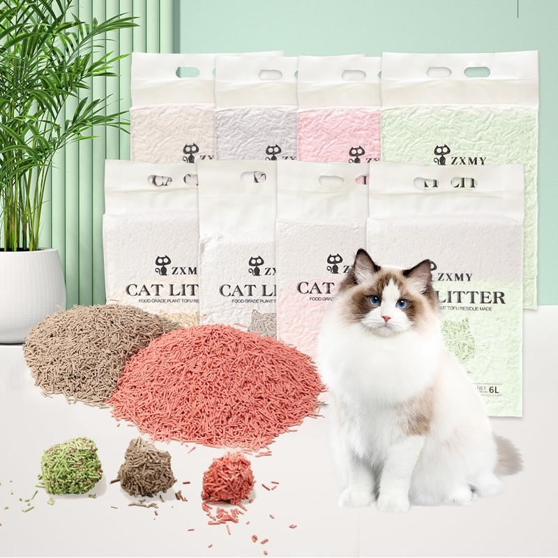 JMS STORE ทรายแมว Cat Litter ทรายแมวเต้าหู้  (6ลิตร / 1.8กิโล) ผลิตจากกากถั่วเหลือง ออร์แกนิค 100%