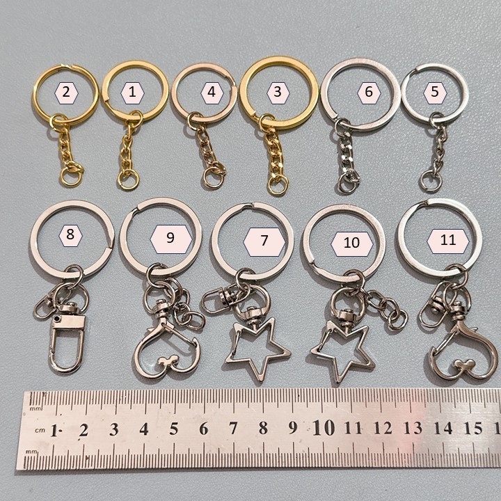 อะไหล่พวงกุญแจ ตะขอก้ามปูโลหะ สีเงิน,ทอง,โรสโกลด์ รูป แมว,ดาว,หัวใจ DIY (1/2)