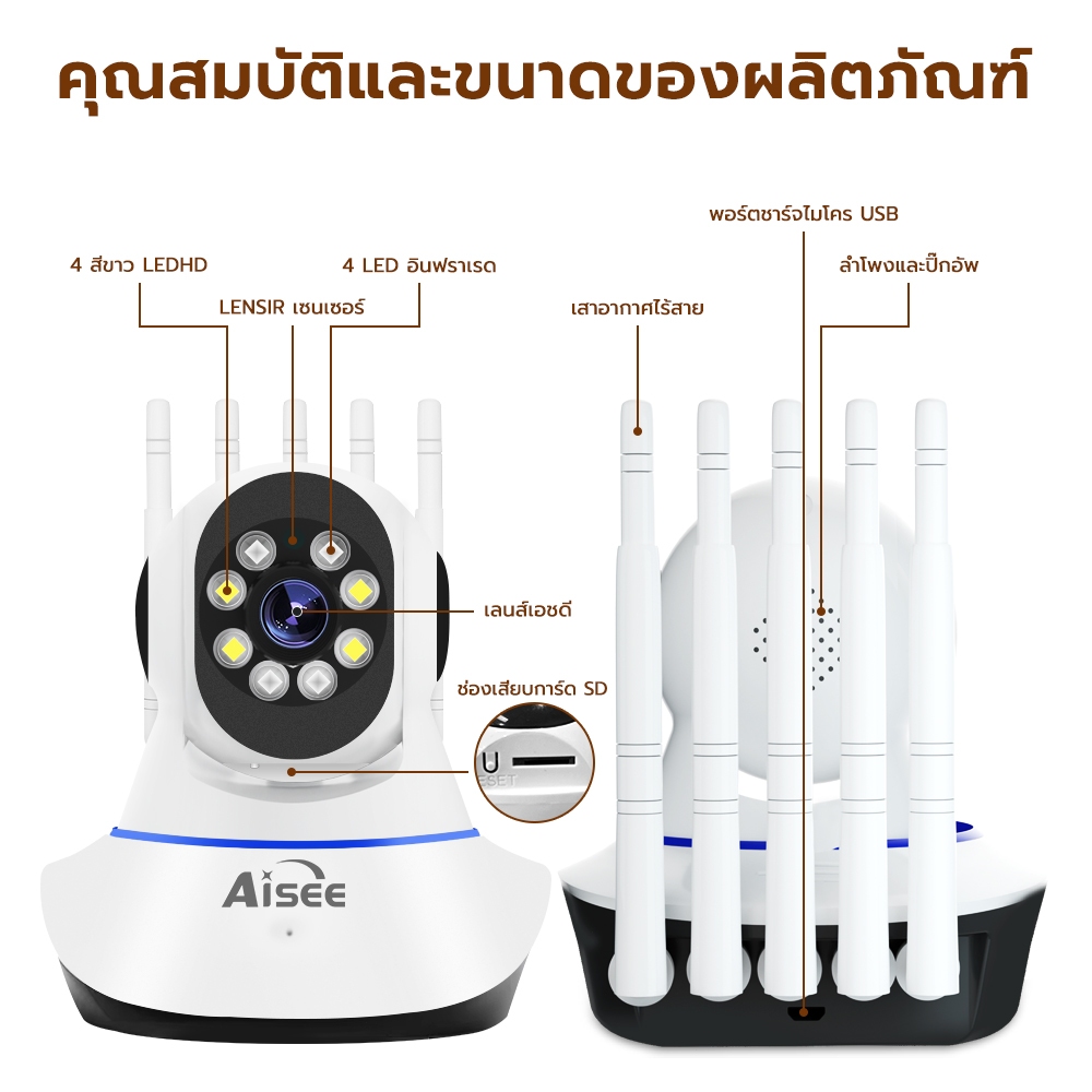 4K พิกเซล 5G กล้องรักษาความปลอดภัย โทรทัศน์วงจรปิดกล้องวงจรปิด 5 เสาอากาศ สัญญาณแรง กล้องวงจร