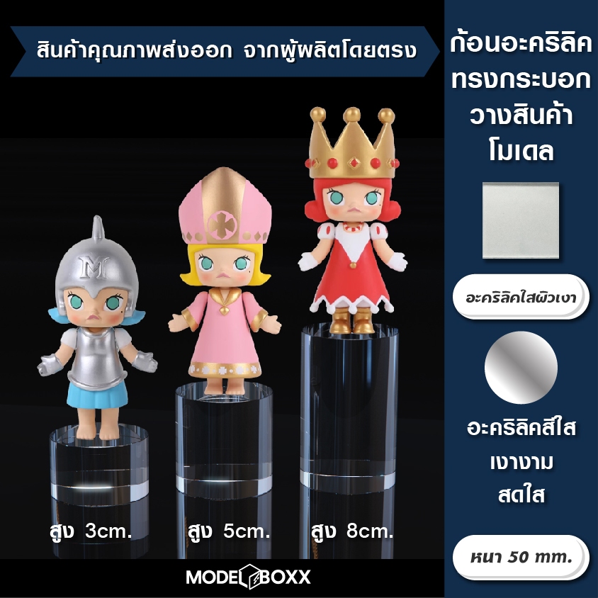 แท่งตัน ทรงกลม 5 cm. อะคริลิค แท่นวางสินค้า ฐานโชว์เครื่องประดับ ฐานโชว์ อะคริลิคใส ฐานวางจิวเวลรี่