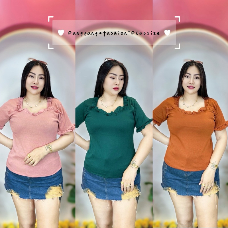 เสื้อสาวอวบ♥️อก38-44 ยาว24** รุ่นระบายอก ระบายแขน