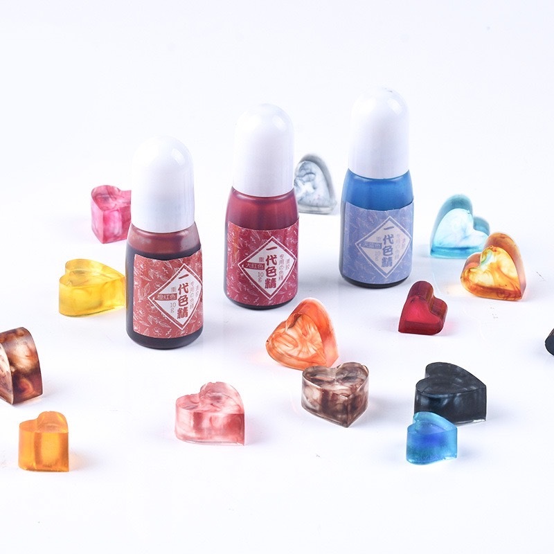 สีผสมเรซิ่น สีใส อัญมณี อีพ้อกซี่เรซิ่น Epoxy Resin ใช้ได้กับUV Resin 10ml DIY 20 สี
