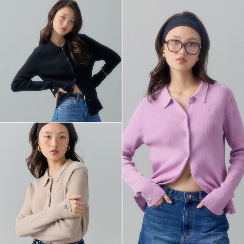 Bonnie Polo Top [Pre-order ทุกสี พร้อมส่ง15-20ธค] เสื้อโปโลแขนยาว ปักโลโก้ PW. มีดีเทลที่ปลายแขนเย็บป้าย POCKETWOOD