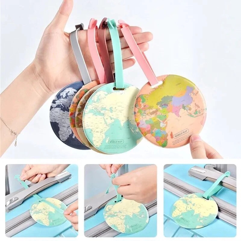 ขายดี มีพร้อมส่ง Tag ป้ายชื่อห้อยกระเป๋า ลายแผนที่โลก